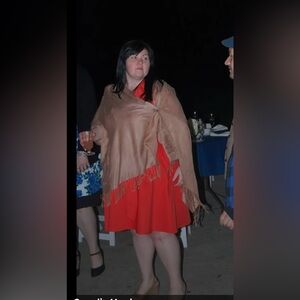 Vintage orange surplice dress